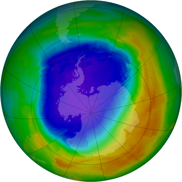Antarctic ozone map for 01 November 1994